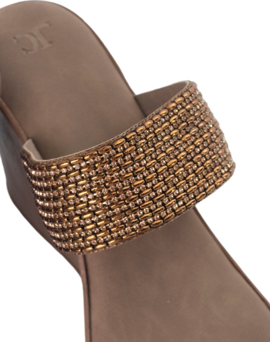 Sandal high-wedge - Beaded toe