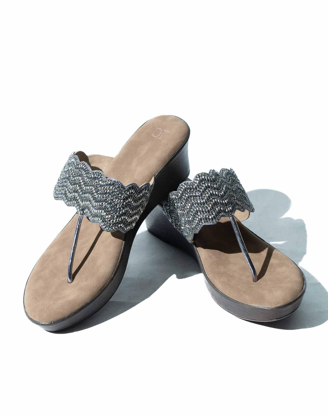 Mid Wedge Sandal - Beaded