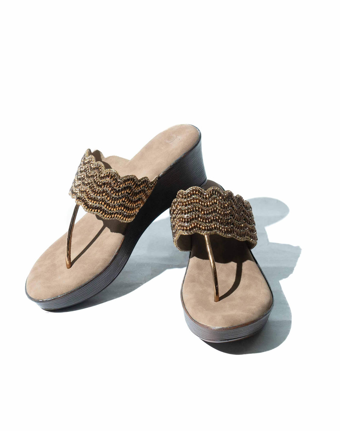 Mid Wedge Sandal - Beaded