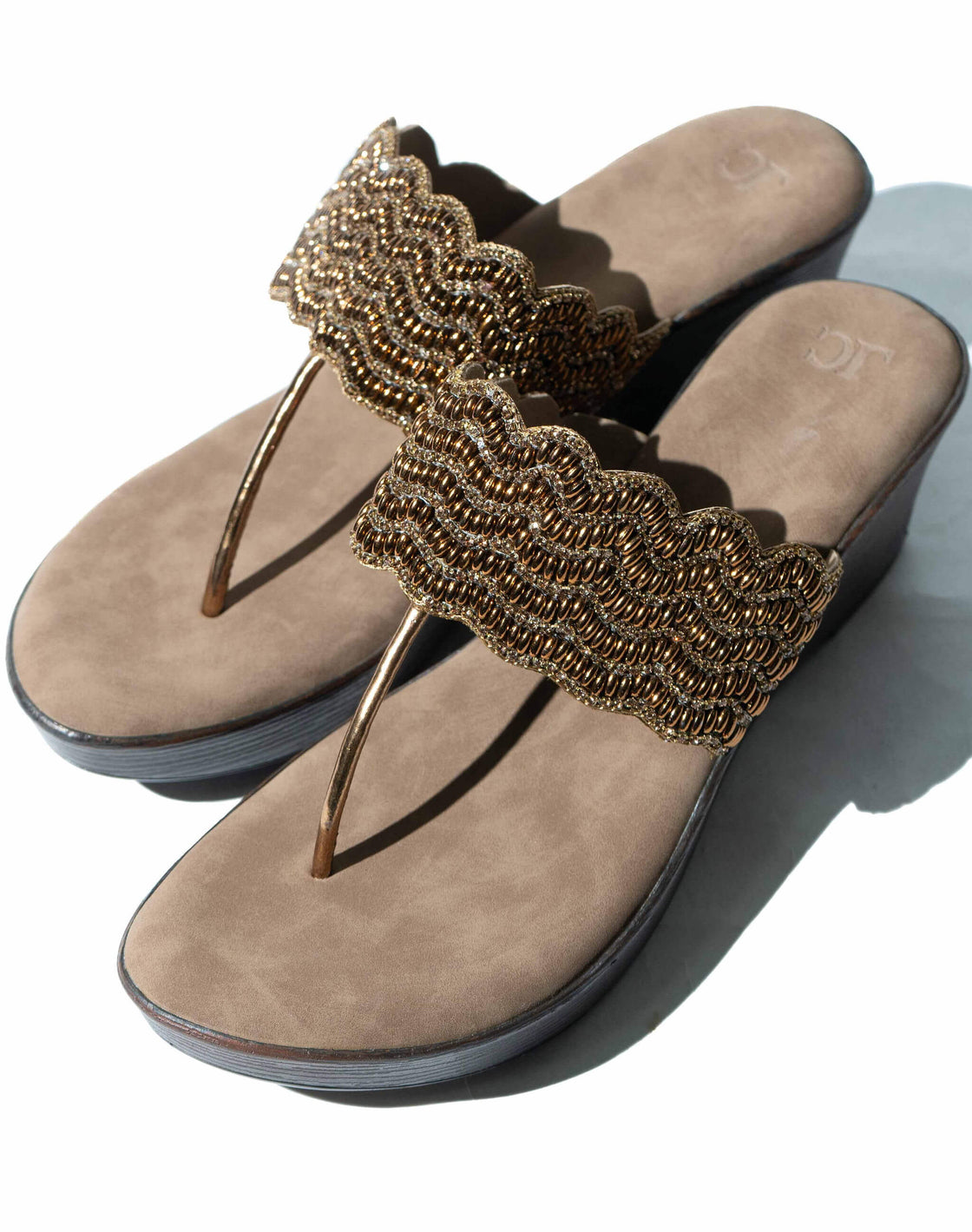 Mid Wedge Sandal - Beaded