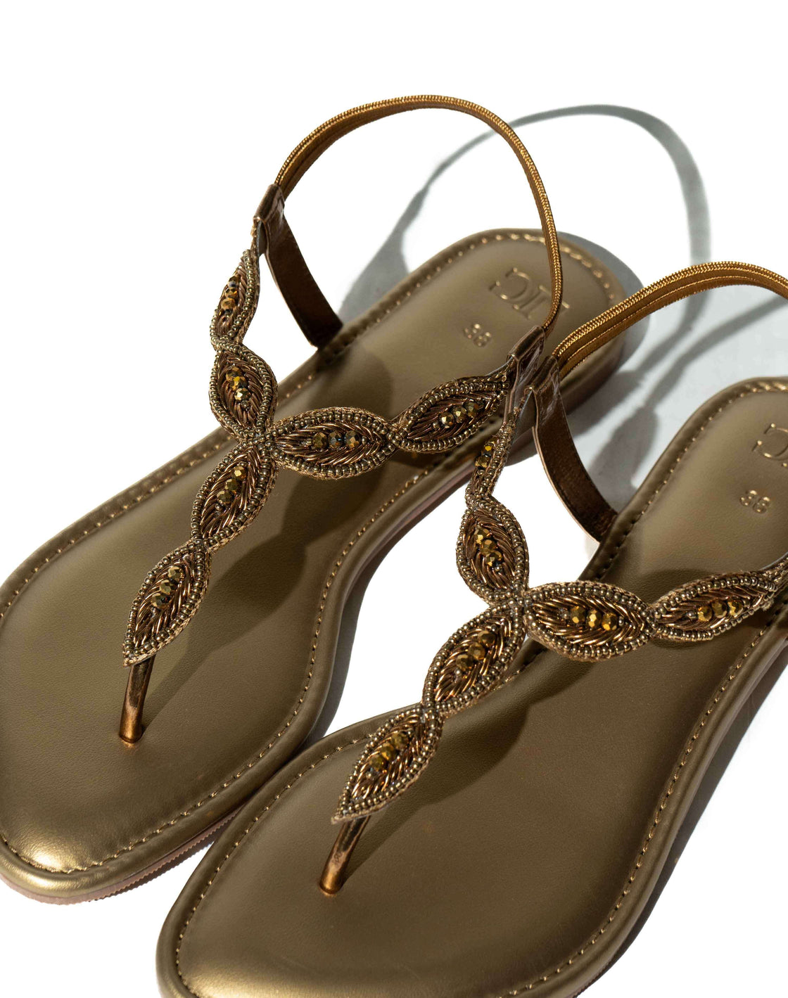 Flat Sandal - Back Strap - Beaded